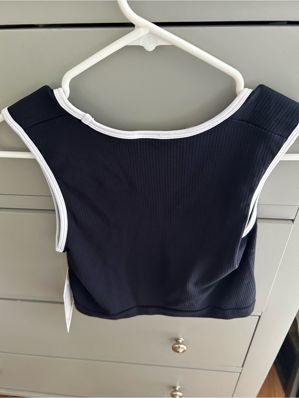 Athleta navy Ribbed Tank with White Trim - Picture 4 of 4